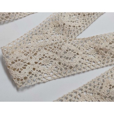 Entredós encaje perlé beige (ancho 5,5cm) Barroco 2