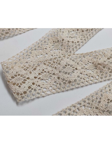 Entredós encaje perlé beige (ancho 5,5cm) Barroco