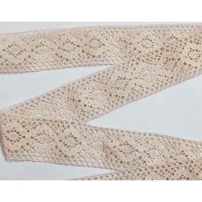 Entredós encaje perlé beige (ancho 5,5cm) Barroco