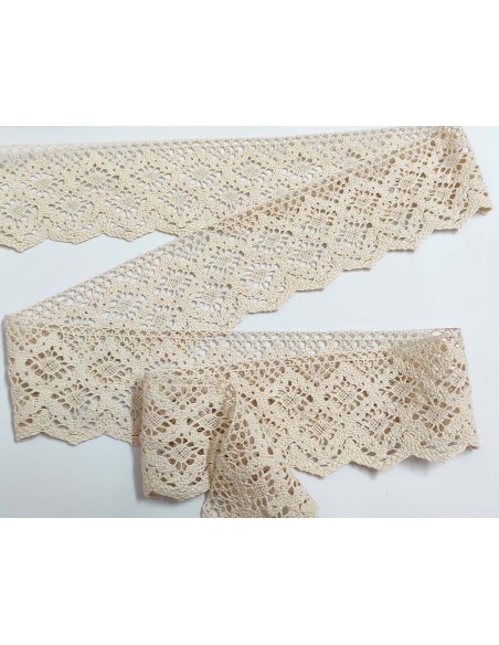 Encaje perlé beige (ancho 8cm) Barroco