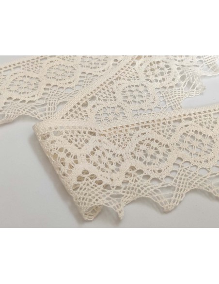 Encaje perlé beige (ancho 9,5cm) Sofía