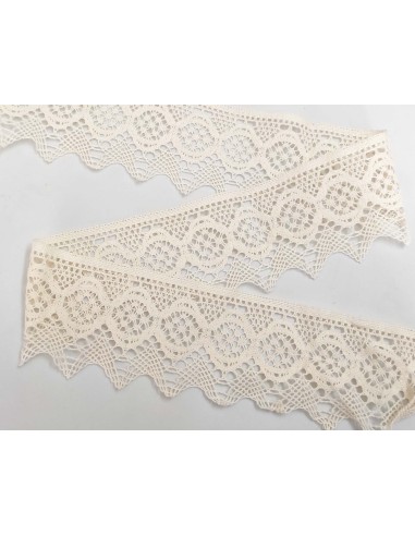 Encaje perlé beige (ancho 9,5cm) Sofía