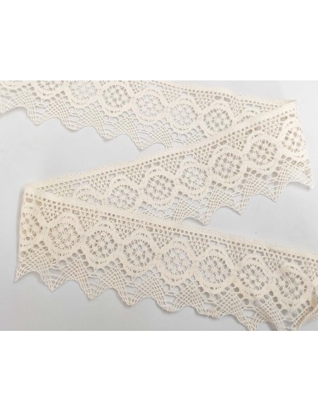 Encaje perlé beige (ancho 9,5cm) Sofía