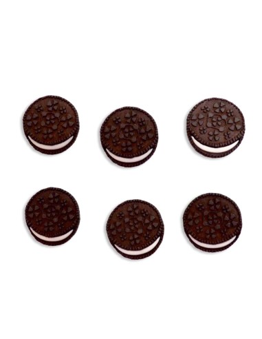 Botones decorativos Chocolate Sandwich Cookies (6 piezas) de Dress It Up