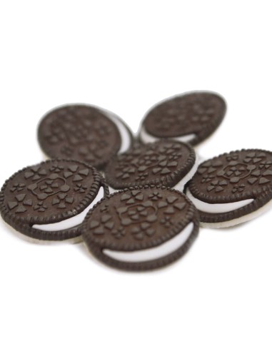 Botones decorativos Chocolate Sandwich Cookies (6 piezas) de Dress It Up - DETALLE