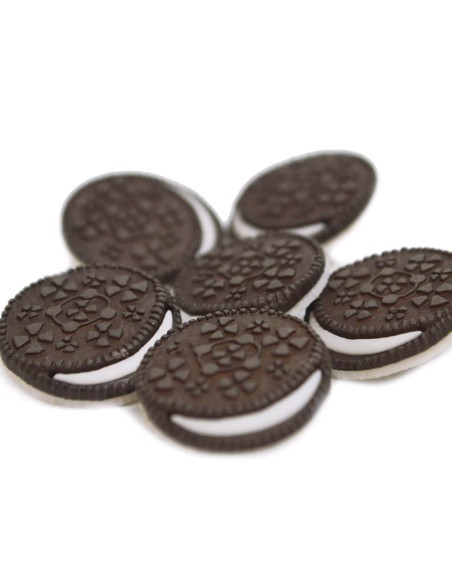 Botones decorativos Chocolate Sandwich Cookies (6 piezas) de Dress It Up - DETALLE