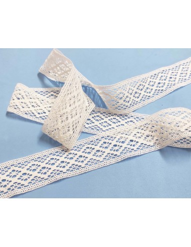 Entredós encaje perlé blanco (ancho 4cm) Ava