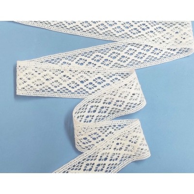 Entredós encaje perlé blanco (ancho 4cm) Ava