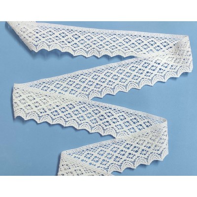 Encaje perlé blanco (ancho 5cm) Ava