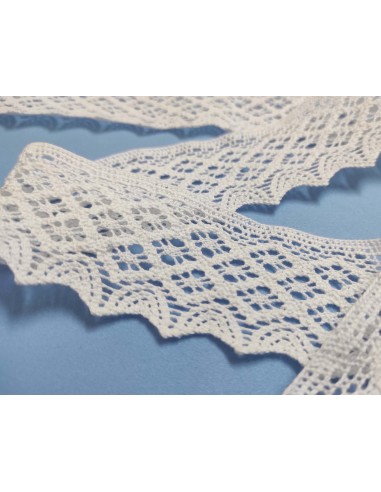 Encaje perlé blanco (ancho 5cm) Ava