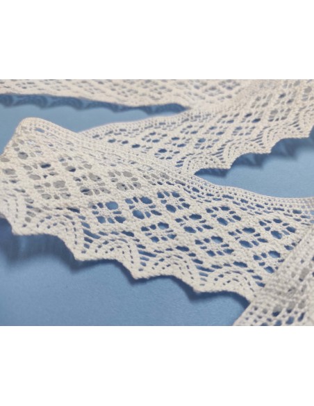 Encaje perlé blanco (ancho 5cm) Ava
