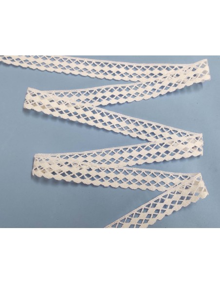 Encaje perlé blanco (ancho 2,5cm) Vania