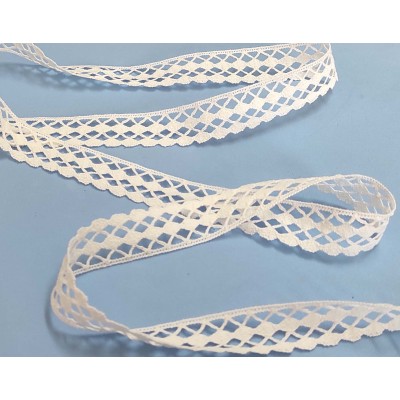 Encaje perlé blanco (ancho 2,5cm) Vania