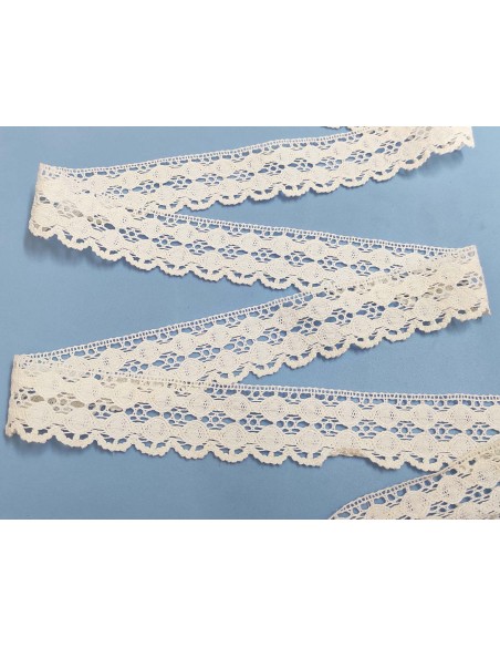 Encaje perlé blanco (ancho 3,5cm) Helena