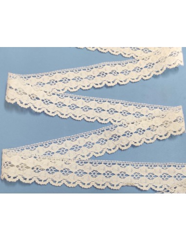 Encaje perlé blanco (ancho 3,5cm) Helena