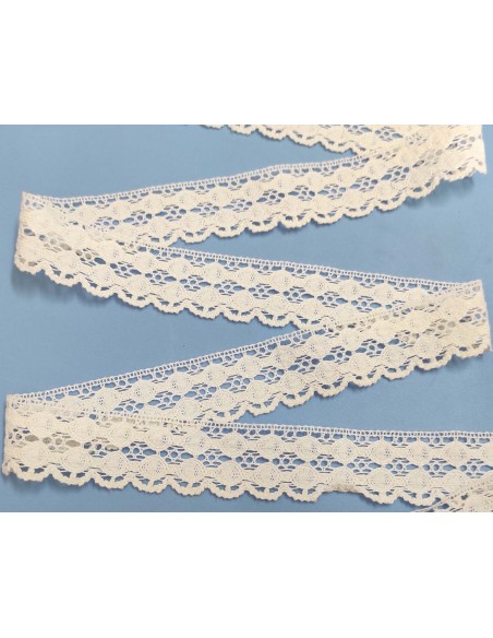 Encaje perlé blanco (ancho 3,5cm) Helena