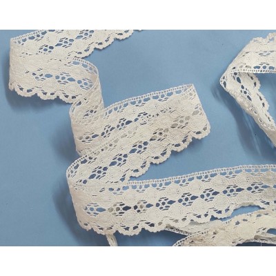 Encaje perlé blanco (ancho 3,5cm) Helena