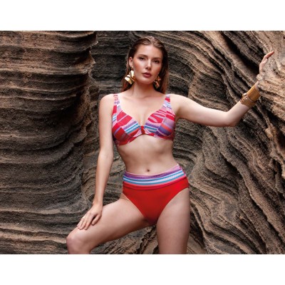 Bikini baño mujer reductor copa C con aros sin relleno 12.141C de Deidad