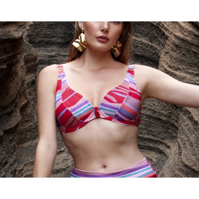 Bikini baño mujer reductor copa C con aros sin relleno 12.141C de Deidad 2