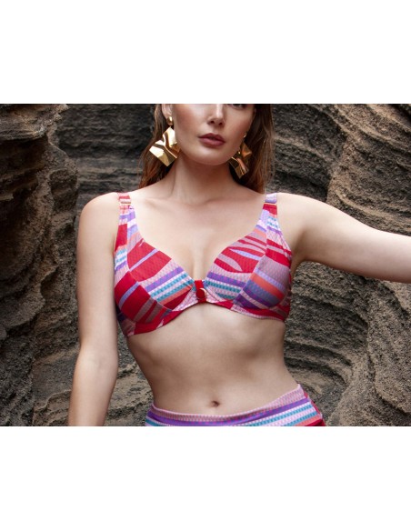 Bikini baño mujer reductor copa C con aros sin relleno 12.141C de Deidad - DETALLE SUJETADOR