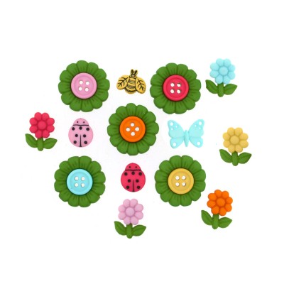 Botones decorativos It´s Your Time To Blossom (12 piezas) de Dress It Up