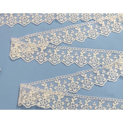 Encaje de tul bordado marfil (ancho 4cm) Anais 2