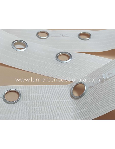 Cinta cortina con ojal 32mm (hueco barra 23mm) - varios colores