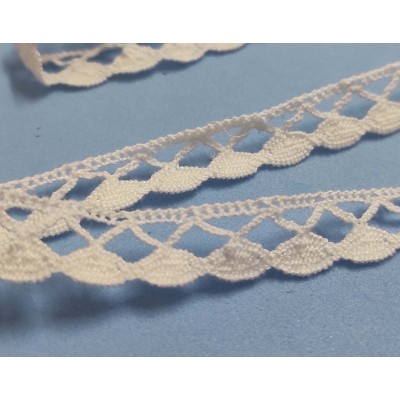 Encaje perlé blanco (ancho 1,2cm) Vania