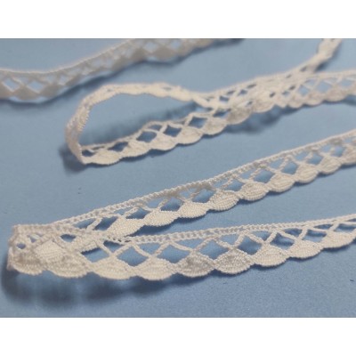 Encaje perlé blanco (ancho 1,2cm) Vania 2