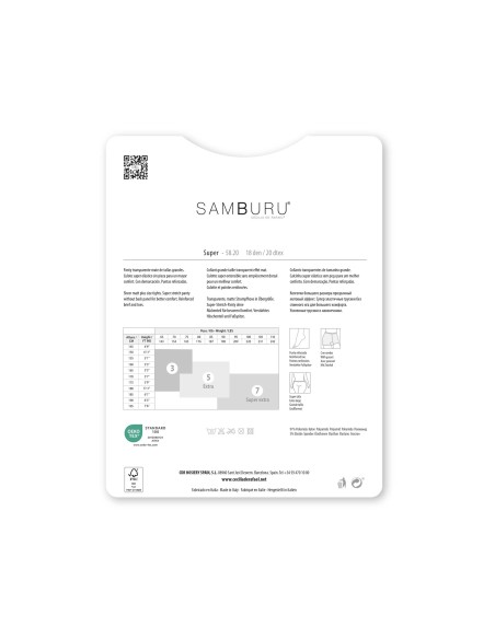 Panty espuma curvy 5820 SUPER 18 DEN de Samburu - 3 colores