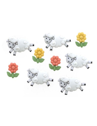 Botones decorativos Counting Sheep (9 piezas) de Dress It Up