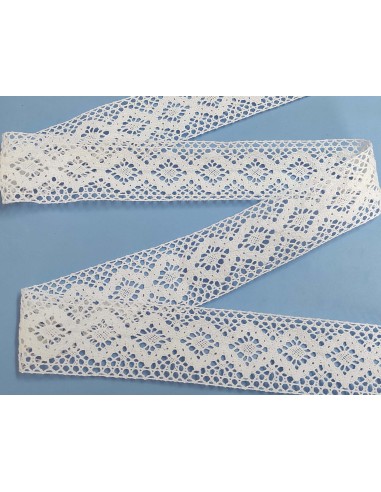Entredós encaje perlé blanco (ancho 5,5cm) Barroco