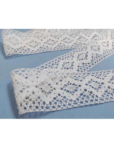Entredós encaje perlé blanco (ancho 5,5cm) Barroco