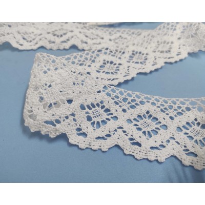 Encaje perlé blanco (ancho 6cm) Barroco 2