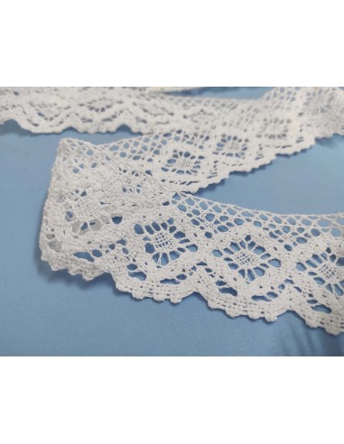 Encaje perlé blanco (ancho 6cm) Barroco