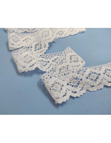Encaje perlé blanco (ancho 6cm) Barroco