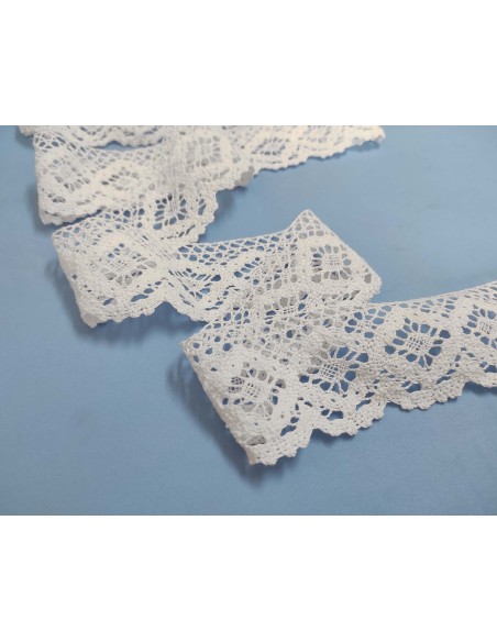 Encaje perlé blanco (ancho 6cm) Barroco
