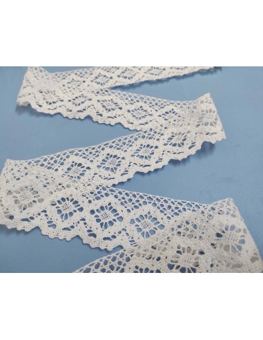 Encaje perlé blanco (ancho 6cm) Barroco