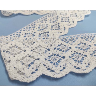 Encaje perlé blanco (ancho 8cm) Barroco 2