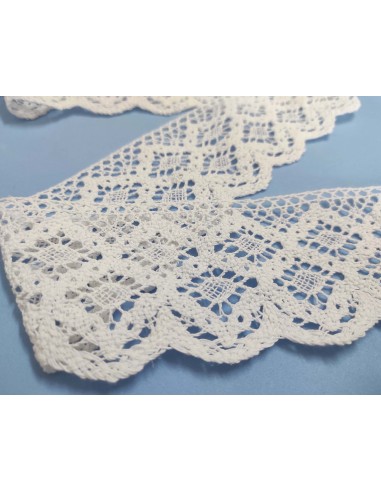 Encaje perlé blanco (ancho 8cm) Barroco