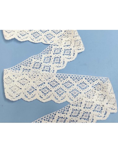 Encaje perlé blanco (ancho 8cm) Barroco