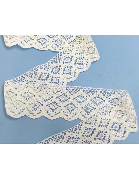 Encaje perlé blanco (ancho 8cm) Barroco