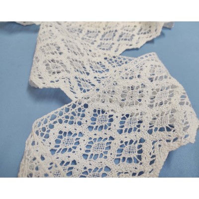 Encaje perlé blanco (ancho 11cm) Barroco