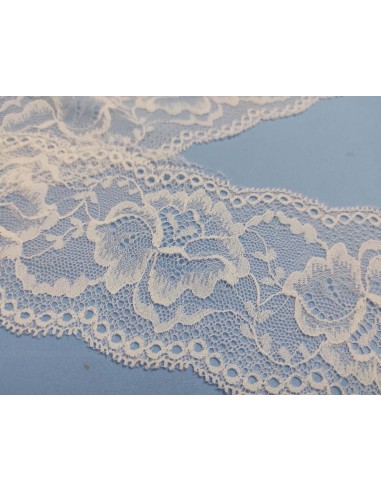 Entredós encaje de nylon marfil (ancho 8cm)...
