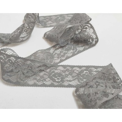 Entredós de encaje nylon gris (ancho 3 cm) modelo Dora