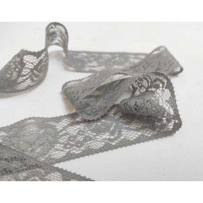 Entredós de encaje nylon gris (ancho 3 cm) modelo Dora 2