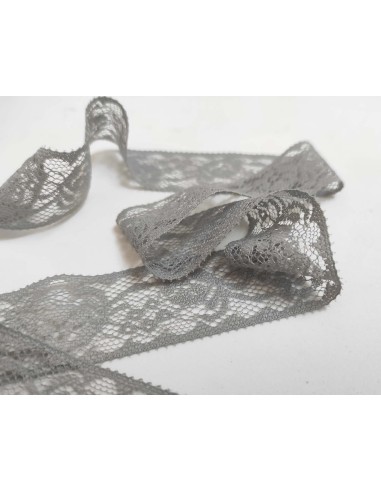 Entredós de encaje nylon gris (ancho 3 cm)...