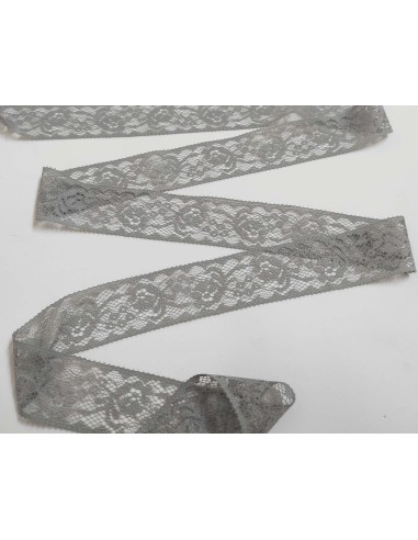 Entredós de encaje nylon gris (ancho 3 cm)...