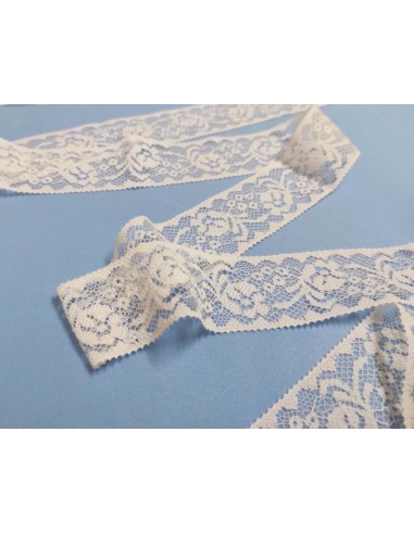 Entredós de encaje nylon marfil (ancho 3 cm)...