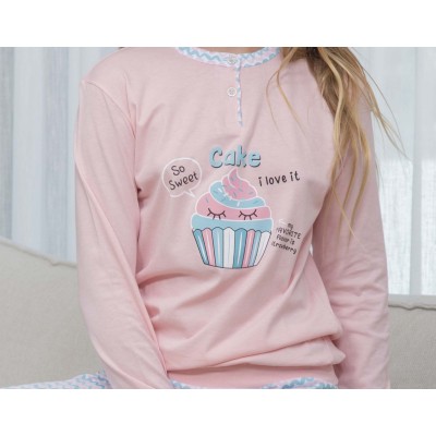 Pijama largo juvenil algodón entretiempo Cake de Muslher 2